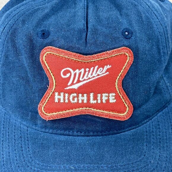 Miller High Life Beer Cap Mad Engine Hat Trucker Snapback Blue Red Patch Logo - Picture 2 of 13